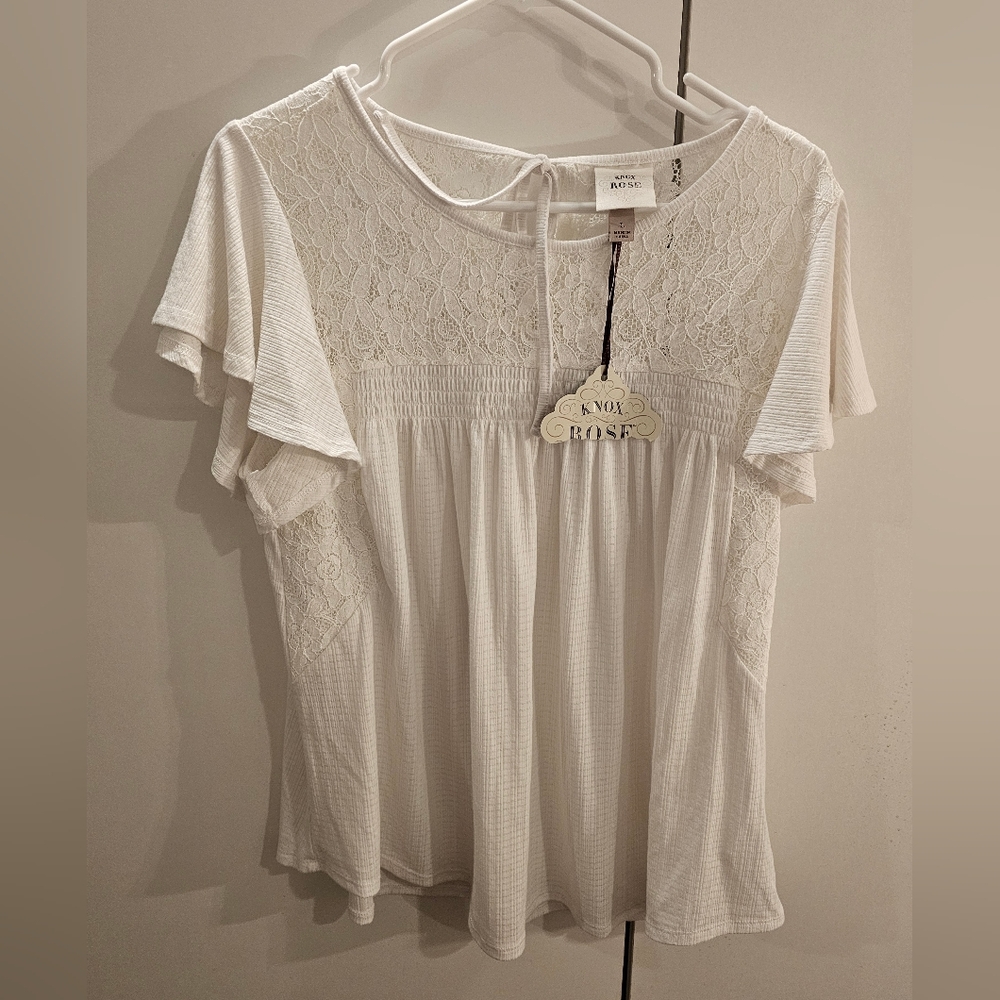 Knox Rose Womans Large White Blouse